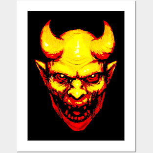 Demon head color Posters and Art